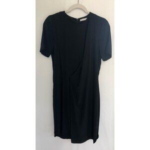 & Other Stories Assymetrical Chic Bodycon 100% Silk Midi Black Dress 6